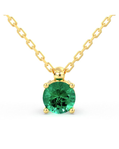 collier emeraude ronde en or 18k