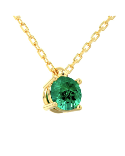 collier emeraude ronde en or 18k