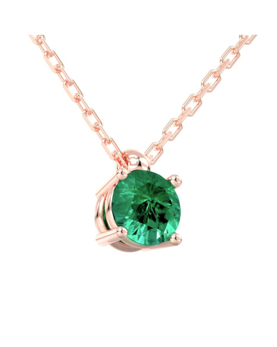 collier emeraude ronde en or 18k