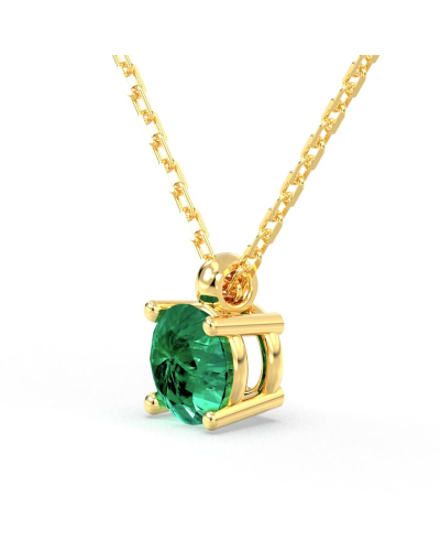 collier emeraude ronde en or 18k