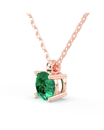 collier emeraude ronde en or 18k