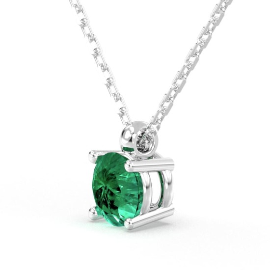 collier emeraude ronde en or 18k