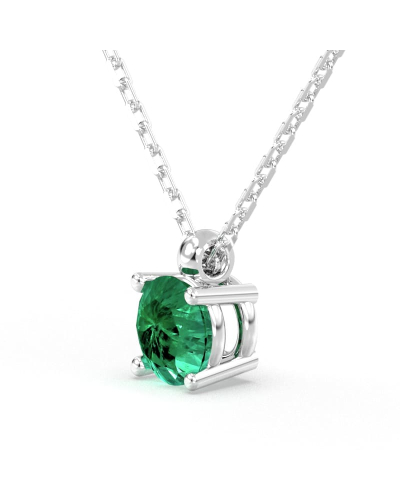 collier emeraude ronde en or 18k