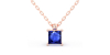 collier en or rose avec saphir princesse