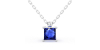 collier en or blanc avec saphir princesse