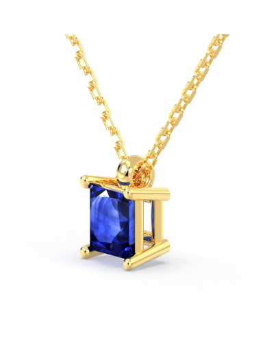 collier en or jaune avec saphir princesse