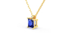 collier en or jaune avec saphir princesse