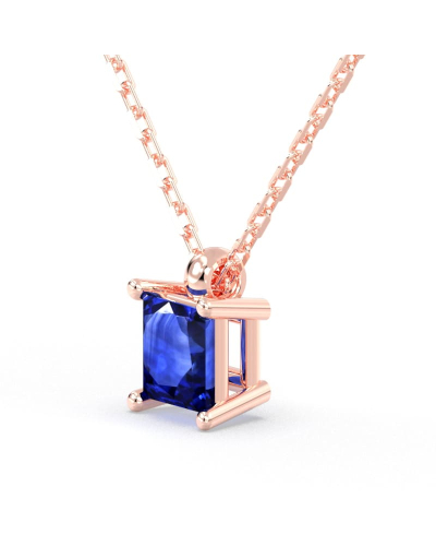 collier en or rose avec saphir princesse