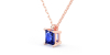 collier en or rose avec saphir princesse