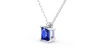 collier en or blanc avec saphir princesse