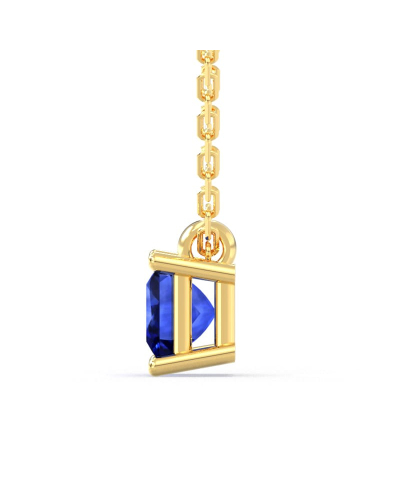 collier en or jaune avec saphir princesse
