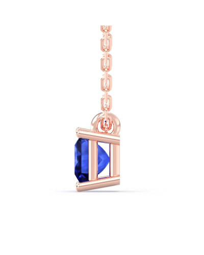 collier en or rose avec saphir princesse