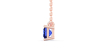 collier en or rose avec saphir princesse