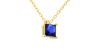 collier en or jaune avec saphir princesse