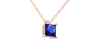 collier en or rose avec saphir princesse