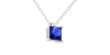 collier en or blanc avec saphir princesse