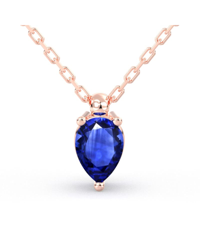 Collier saphir poire or rose