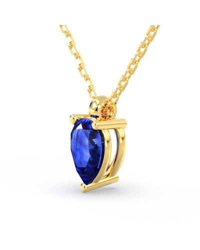 Collier saphir poire or jaune