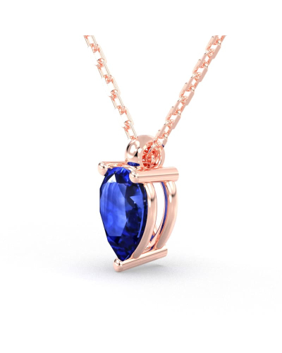 Collier saphir poire or rose