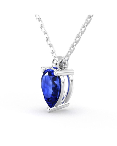 Collier saphir poire or blanc