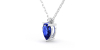 Collier saphir poire or blanc