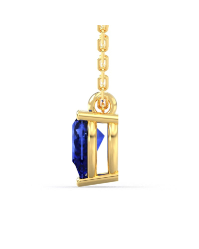 Collier saphir poire or jaune