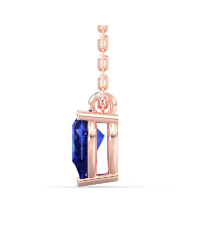 Collier saphir poire or rose