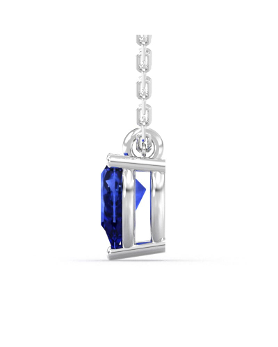 Collier saphir poire or blanc