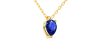 Collier saphir poire or jaune