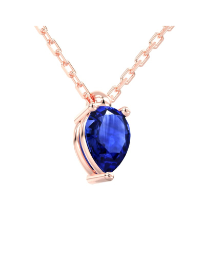 Collier saphir poire or rose