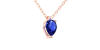 Collier saphir poire or rose