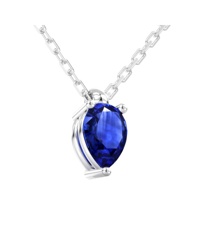 Collier saphir poire or blanc