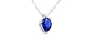 Collier saphir poire or blanc