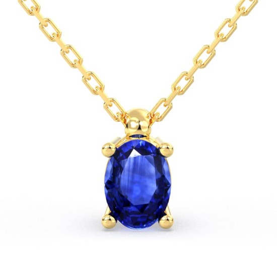 Collier saphir ovale or jaune