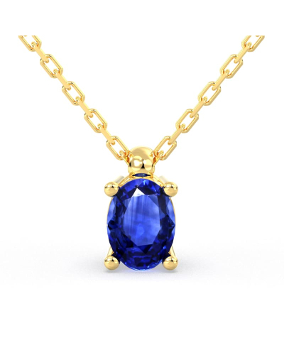 Collier saphir ovale or jaune
