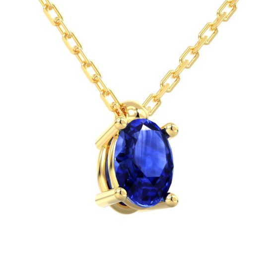 Collier saphir ovale or jaune