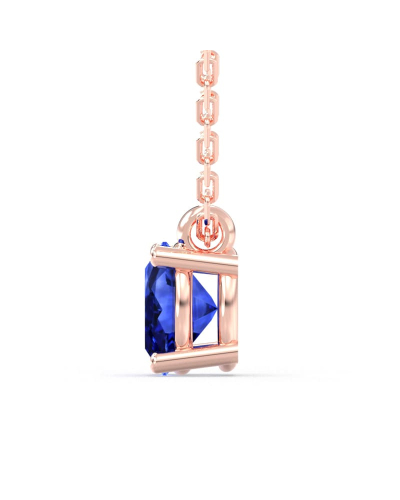 Collier saphir ovale or rose