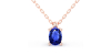 Collier saphir ovale or rose