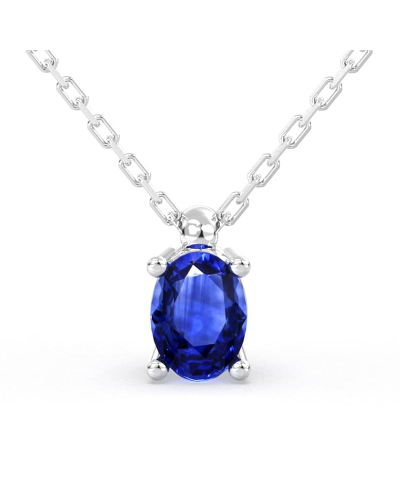 Collier saphir ovale or jaune
