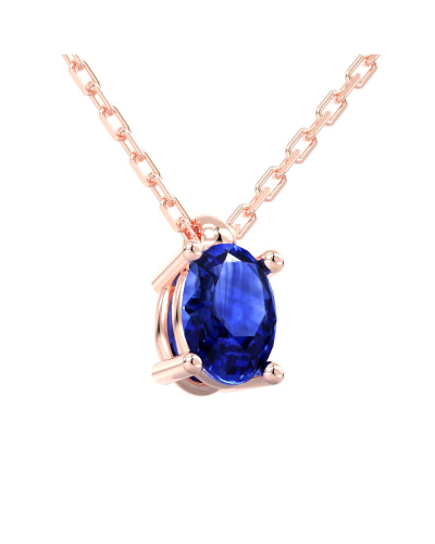Collier saphir ovale or rose