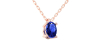 Collier saphir ovale or rose