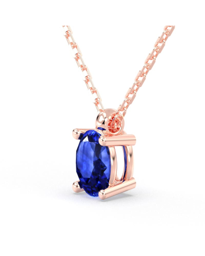 Collier saphir ovale or rose