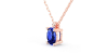 Collier saphir ovale or rose