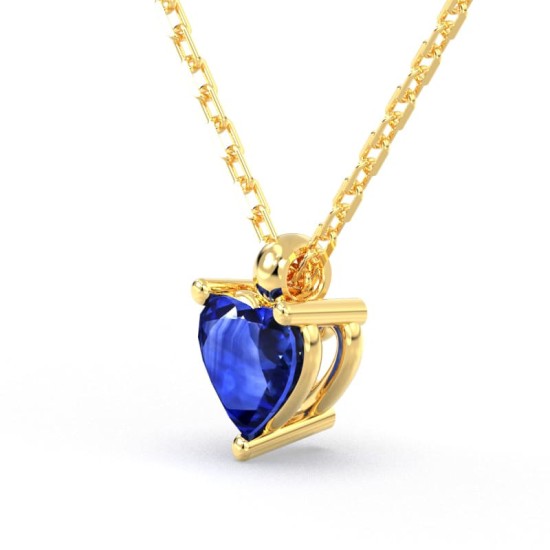 Collier saphir coeur or jaune