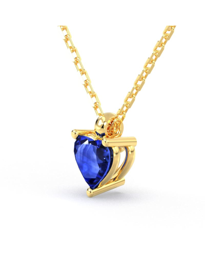 Collier saphir coeur or jaune