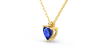 Collier saphir coeur or jaune