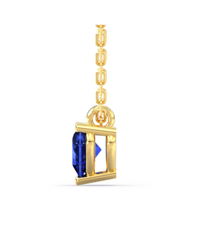 Collier saphir coeur or jaune