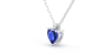 Collier saphir coeur or blanc