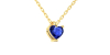 Collier saphir coeur or jaune