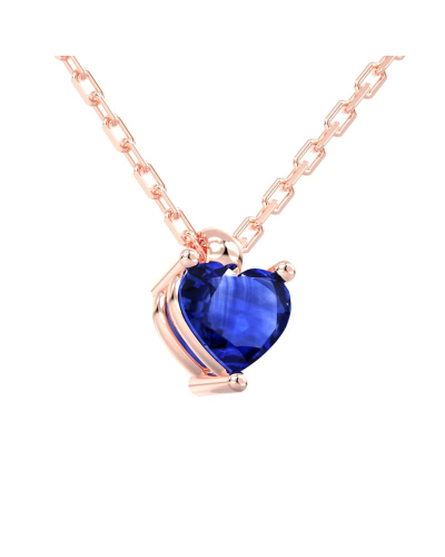 Collier saphir coeur or rose